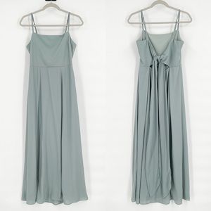 Show Me Your Mumu Lauren Tie Maxi Dress Blue-Green Bridesmaid Women’s Size Large